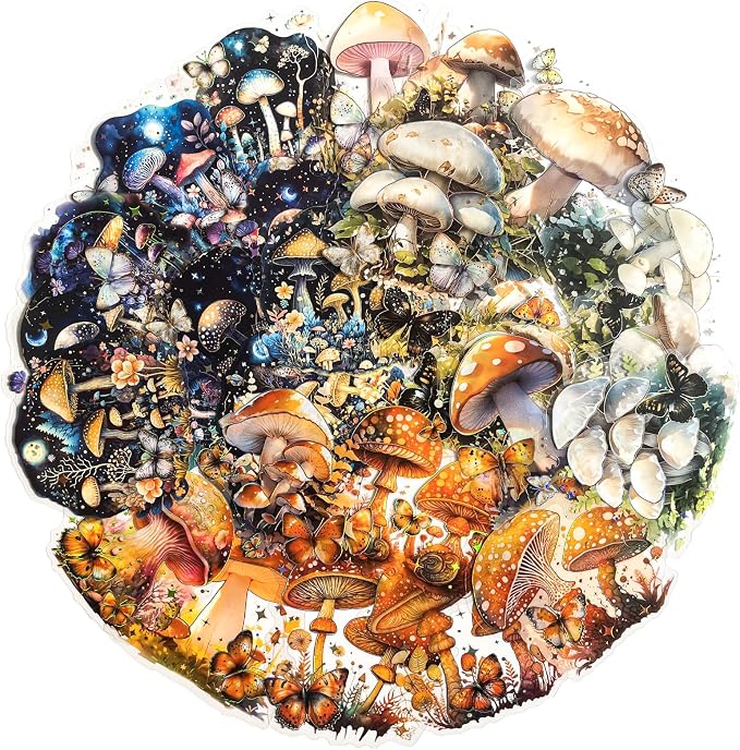 60PCS Holographic Mushroom Stickers - Image 3