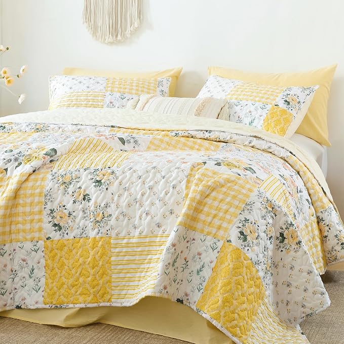 YIKUSH Quilt Sets Twin Size Floral Quilt Set 2 Pieces Bedding Set Bedspreads - Image 4