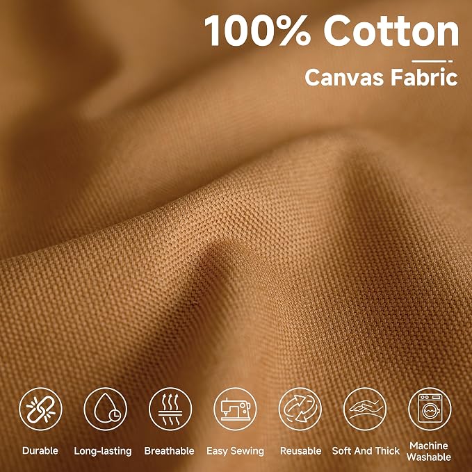Simple&Opulence 100% Cotton Canvas Fabric 10oz. 59 Inch by The Yard, Nature - Image 2