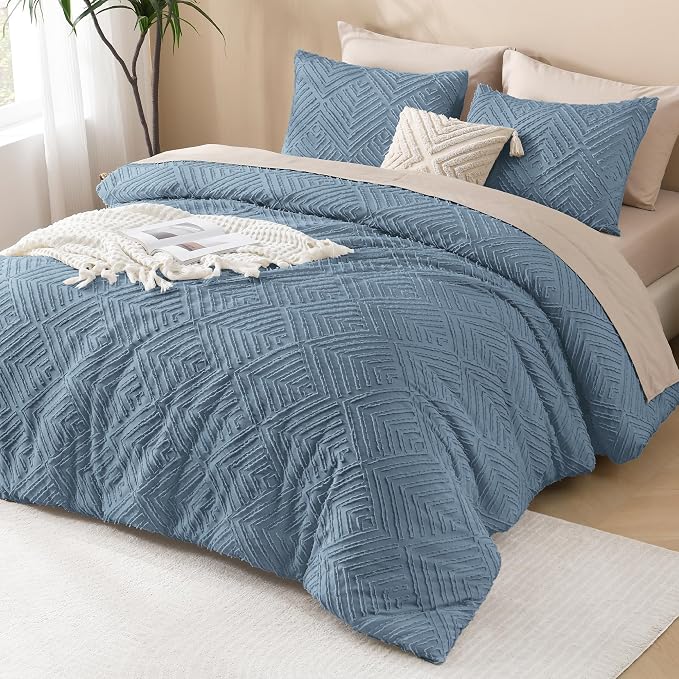 Andency Grayish Blue Comforter Set Queen Size, Lightweight Fluffy Bedding - Image 6