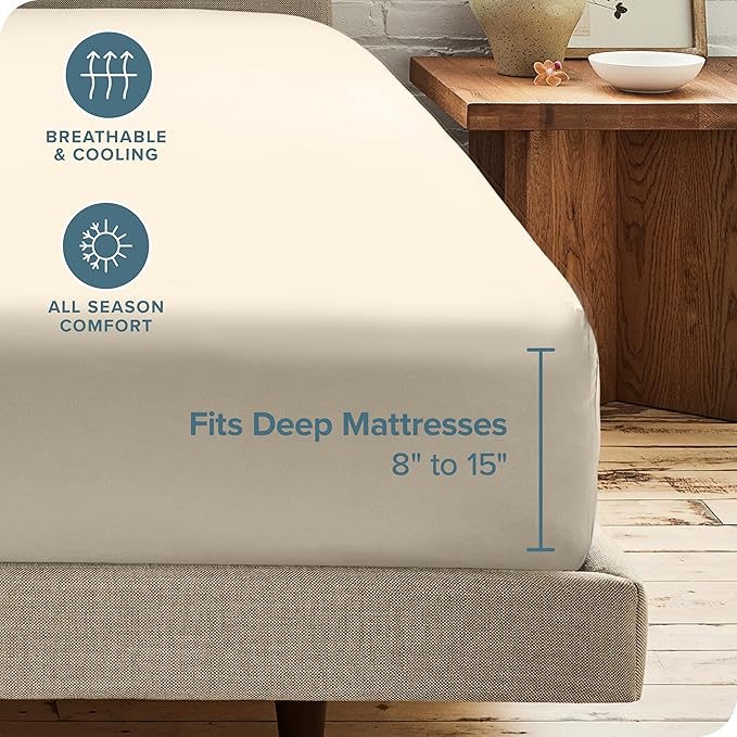 Bare Home 5-Pack Fitted Bottom Sheets Twin Extra Long - Image 4