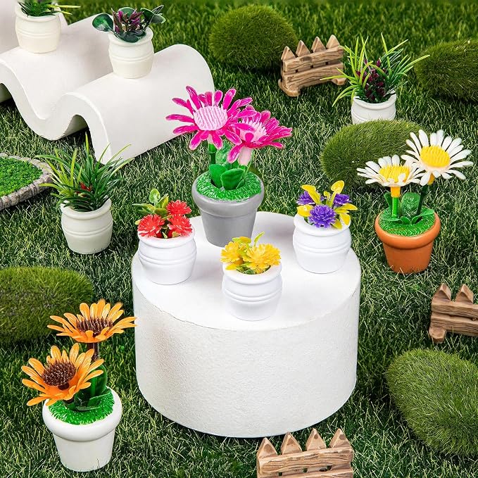 26Pcs Dollhouse Plant, Miniature Bonsai Plant Mini Potted Plants Flower - Image 7