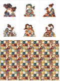 Patchwork Mother & Daughter Cotton Fabric Panel – 6 Designs + Bonus Sheet by FabricsTown