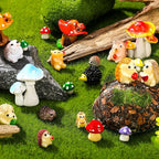 Woanger 30 Pcs Fairy Outdoor Garden Accessories Resin Mini Hedgehog Mushroom by Woanger