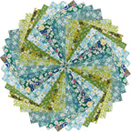 HANPATQUI 50PCS 10 x 10 inch Green Printed 100% Cotton Fat Quarters Fabric by HANPATQUI
