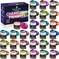 Chameleon Mica Powder, 28 Jars of Color Shift Mica Powder Set by BALTICDAYpuresoul