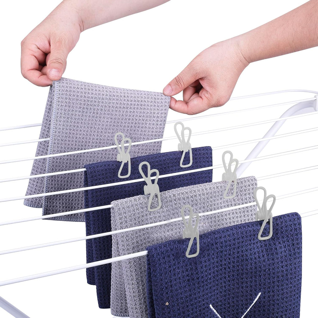 30 Pack White Chip Bag Clips for Food - PVC 2 Inch Coated Sealer for Sealing Food - Paper Holder, Clothesline Clip for Laundry Hanging, Kitchen Bags, Multipurpose Clothes Pins