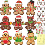 Renbuzhu 39PCS Christmas Crafts Bulk: Gingerbread Men Paper Suncatchers DIY Kit by Renbuzhu