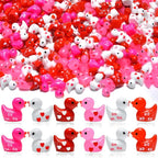 150 Pcs Valentine's Day Resin Mini Ducks Red Pink White Heart Valentines Day by Unknown