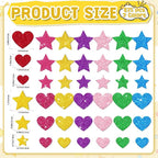 Foam Stickers, 7 Sheets 3D Glitter Foam Heart Stickers - Image 2