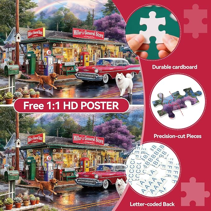 500 Pieces Puzzle for Adults, Puzzles for Adults 500 Pieces, Vintage Gas - Image 4