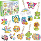 FFNIU Diamond Art for Kids, 15 Pack Diamond Art Painting Keychains, DIY Gem 5D - Image 3