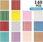 KEILEOHO 140 PCS Colored Glitter Hot Melt Glue Sticks, 14 Colors Mini Glue - Image 3