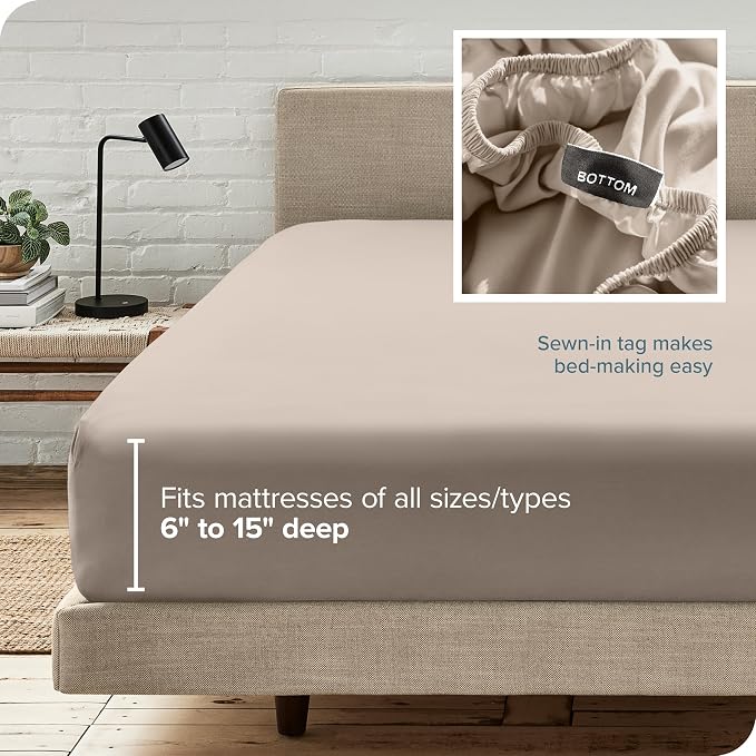 Bare Home Fitted Bottom Sheet King Size - Image 6