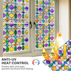Coavas Window Privacy Film Stained Glass Window Clings Upgrade 3D Rainbow - Image 6