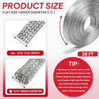 5/16" Wide Tinned Copper Braided Metal Wire Shielding Sleeve Ground Strap - Image 2
