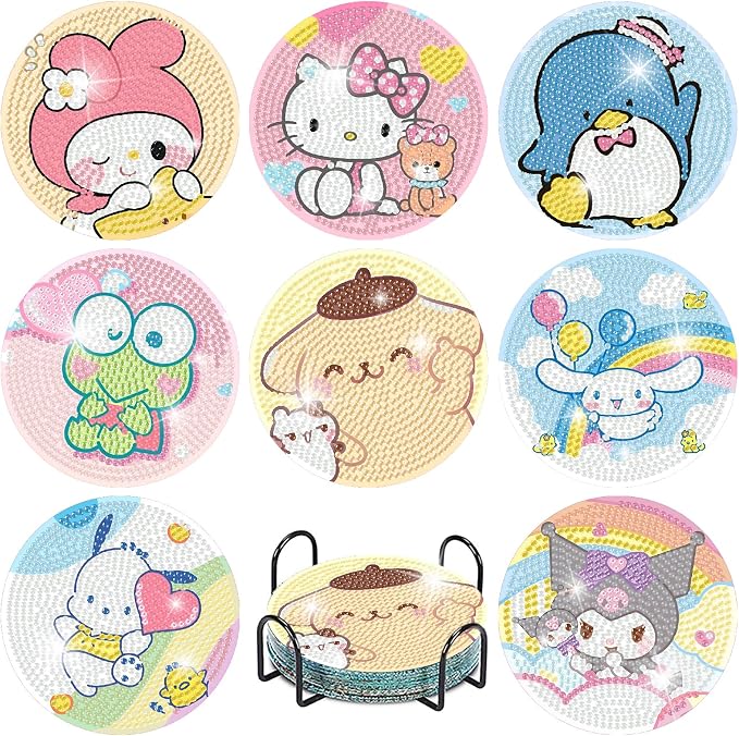 8Pcs Diamond Art Painting Coasters by nekpiahu