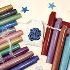 Tintnut Blue Glitter Heat Transfer Vinyl Roll, easy cut & weed, stretch washable - Image 4