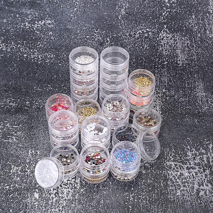 Hipiwe 6 Sets 5 Layers Plastic Round Storage Containers Small Art Craft - Image 6