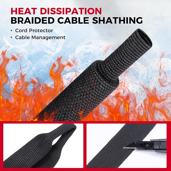 2 in 1 Heat Shrink Braided Sleeving Fabric Tubing-Ideal fit Irregular Shape - Image 6