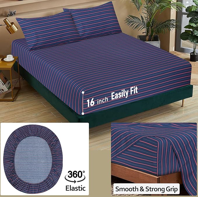 RUVANTI 100% Cotton Sheets – Twin Size Percale Bedding, Cooling & Breathable - Image 5