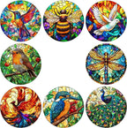 8 PCS Spring Diamond Art Coasters Kits Animals Diamond Painting Coaster | - Image 7