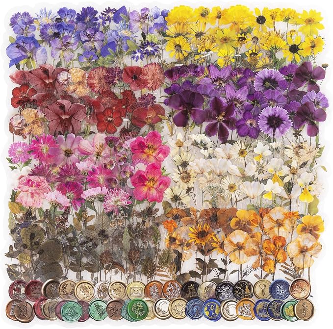 320PCS Pre-Cut Small Floral Stickers Set by RISYPISY