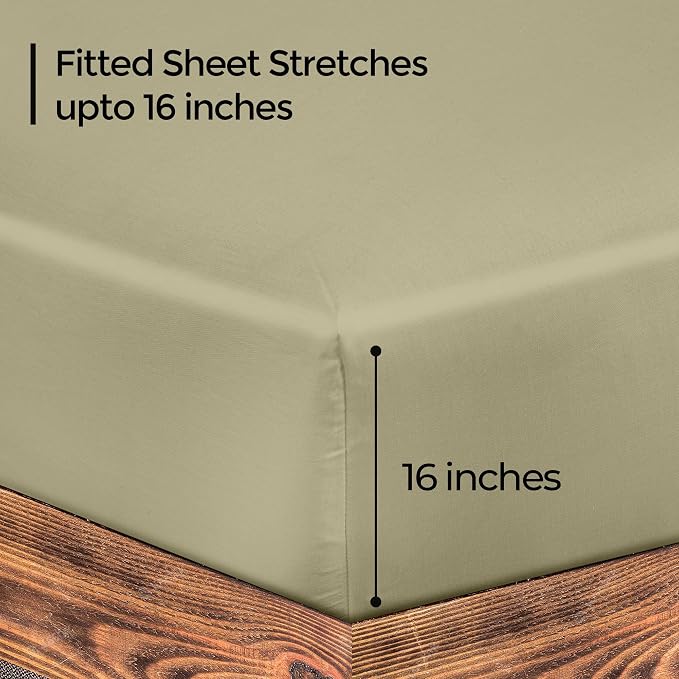 ROYALE LINENS 300 Thread Count 100% Long Staple Combed Cotton Fitted Sheet Twin - Image 2