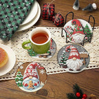 Clendo 8 PCS Christmas Gnome Diamond Art Coaster Kits - Image 5