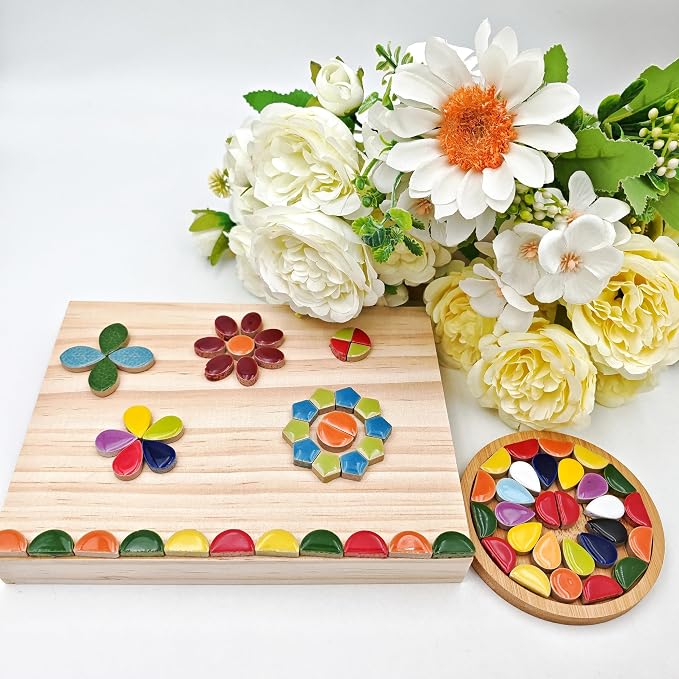 1.1lb Ceramic Mosaic Tiles, Mixed Colour Ceramic Mosaic Pieces - Image 10