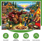 500 Piece Jigsaw Puzzle for Adults – Cozy Cabin Lake Camping Scene - Image 2