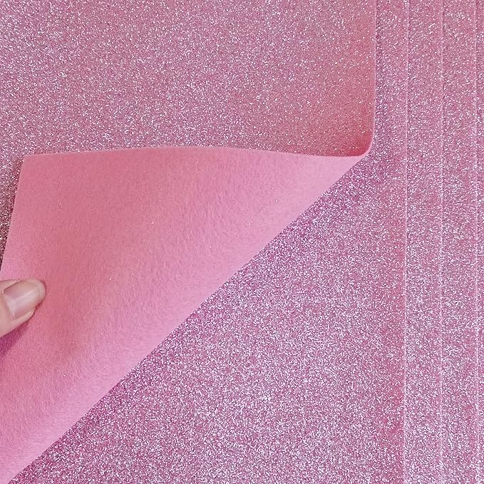 Glitter Felt Fabric, 8 x12 inches Felt Square Glitter - Image 2