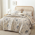 JANZAA Quilt King Size Beige Quilt Bed Spread Boho Quilt by JANZAA