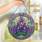 Stained Glass Window Hanging, LAOWEIKI 8'' Celtic Knot Suncatcher, Stained - Image 4
