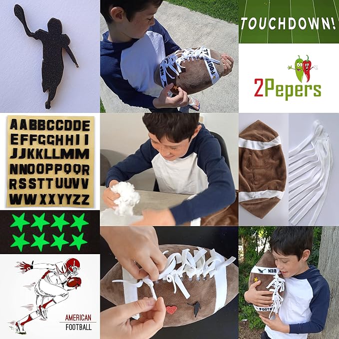 2Pepers Make Your Own American Football Pillow, Football Gifts - Image 5