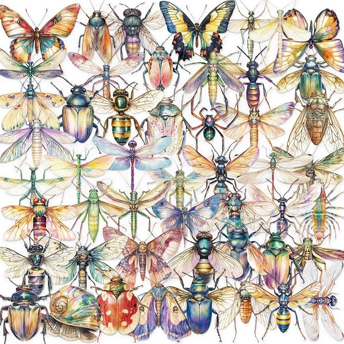 50Pcs Clear PET Insect Aesthetic Stickers by Unknown