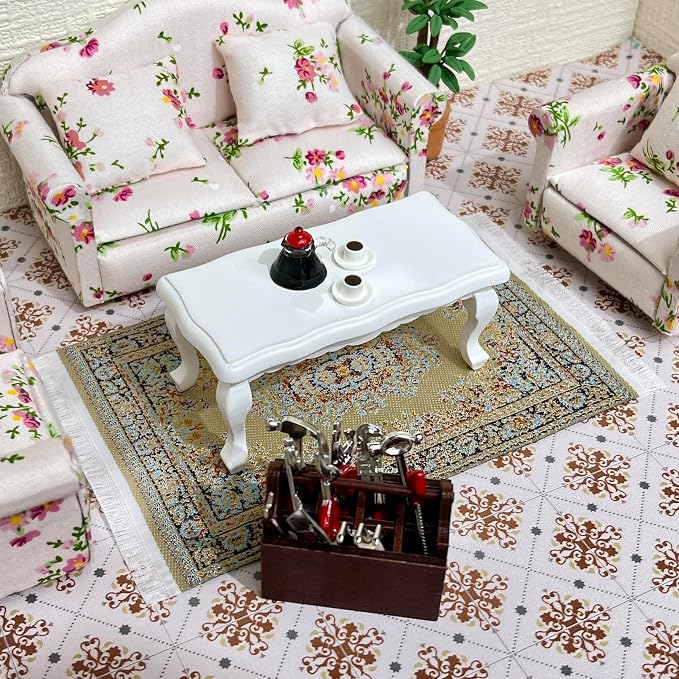 Dollhouse Accessories Woven Carpet, 1/12 Scale Doll House Accessories and - Image 5