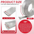 Tinned Copper Braid Cable Wire Shielding Sleeve Ground Straps Protection Flat - Image 2