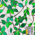 Countewol Greenery Leaf Static Cling Window Film Frosted Stained Glass Privacy by Countewolwindowfilm