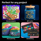 ARTISTRO 12 Glitter Paint Pens for Glass Marking, Rock Painting, Scrapbooking - Image 3