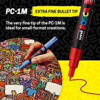 posca Acrylic Paint Markers, 1M Extra Fine Thin Tips, Artist Recommended Pens - Image 3
