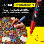 posca Acrylic Paint Markers, 1M Extra Fine Thin Tips, Artist Recommended Pens - Image 3