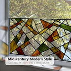 Faux Stained Glass Effect Window Film, Original Double-Sided Hand-Drawn Static - Image 3