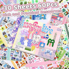 Tmtains 30 Sheets Kawaii Japanese Sticker Book Manga Books Style Writable Note - Image 2