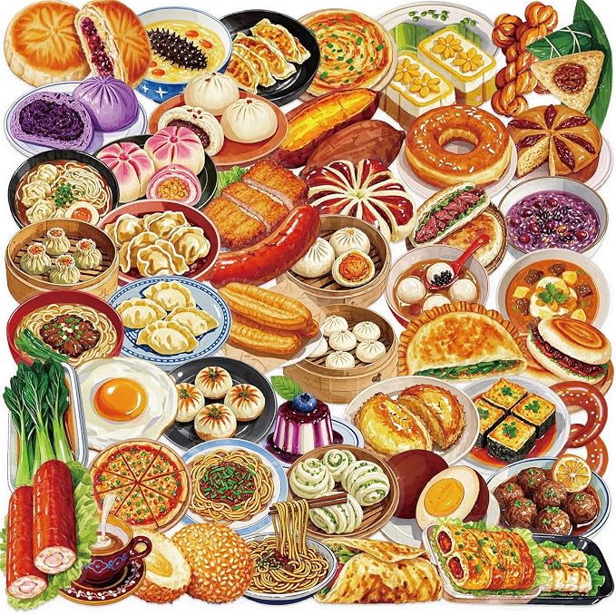 Aesthetic Food Stickers for Teens Adults by Unknown