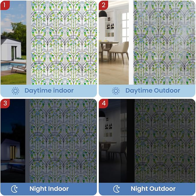 3D Stained Glass Window Film, Decorative Window Privacy Film - Image 5