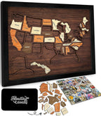flinelife USA Travel Map, Wooden USA Map Puzzle by flinelife