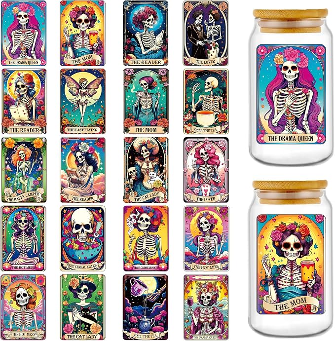 Rngmsi 20 Sheets Skull Gothic UV DTF Cup Wrap Cold UV DTF Transfer Stickers | by RNGMSI