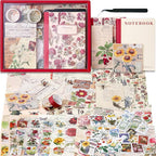 emmoolife Vintage Aesthetic Scrapbooking Supplies Kit, Flowers Botanical Bullet by emmoolife