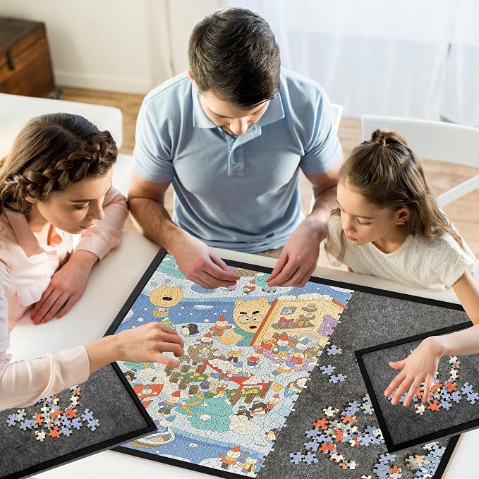 1000 Pieces Puzzle Board, 31.5x23.6 Felt Puzzle Storage Mat | Features a - Image 4